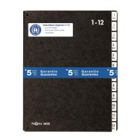 PAGNA Pultordner Classic DIN A4 1-12, Jan.-Dez. Hartpappe, 80 % recycelt schwarz 12 Fächer