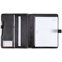 Alassio® Schreibmappe FANO 26 x 32,2 x 2 cm (B x H x T) Lederimitat/Nylon schwarz
