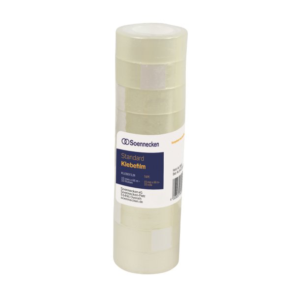 Soennecken Klebefilm 15 mm x 10 m (B x L) einseitig klebend ohne Lösungsmittel Polypropylen transparent 10 St./Pack.