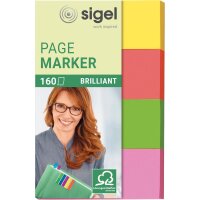 SIGEL Haftmarker Brillant HN630 20x50mm farbig sortiert 4...