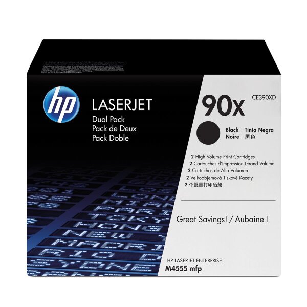 HP Toner CE390XD 90X 24.000Seiten schwarz 2 St./Pack.