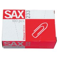 Sax Büroklammer 233 glatt, spitze Form 30mm Metall...