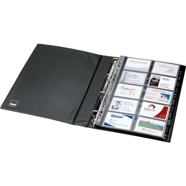 SIGEL Visitenkartenringbuch 27 x 32,5 cm (B x H) A-Z Werkstoff: Kunststoff schwarz 20 Hüllen