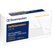 Soennecken Heftklammern 3150 24/6 verkupfert 1.000 St./Pack.
