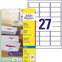 Avery Zweckform Etikett J4792-25 63,5x29,6mm ws 675...