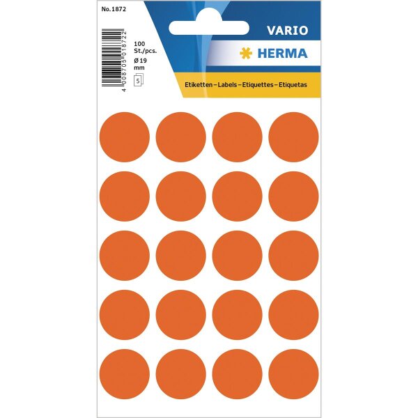 HERMA Markierungspunkt 1872 19mm rot 100 St./Pack.