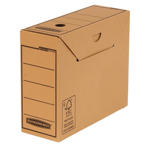 Bankers Box® Archivbox Earth Series 11,7x 26,5 x 32,2 cm (B x H x T) DIN A4 mit Archivdruck Karton, 100 % recycelt braun