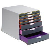 DURABLE Schubladenbox VARICOLOR® 7 7 Schubladen DIN A4, DIN C4, Folio, Letter ABS Kunststoff/Polystyrol Gehäusefarbe: grau Farbe der Schublade: anthrazit/mehrfarbig