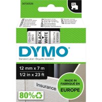DYMO Schriftbandkassette D1 S0720530 12mmx7m sw auf ws