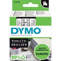 DYMO® Schriftbandkassette 9 mm x 7 m (B x L) transparent schwarz