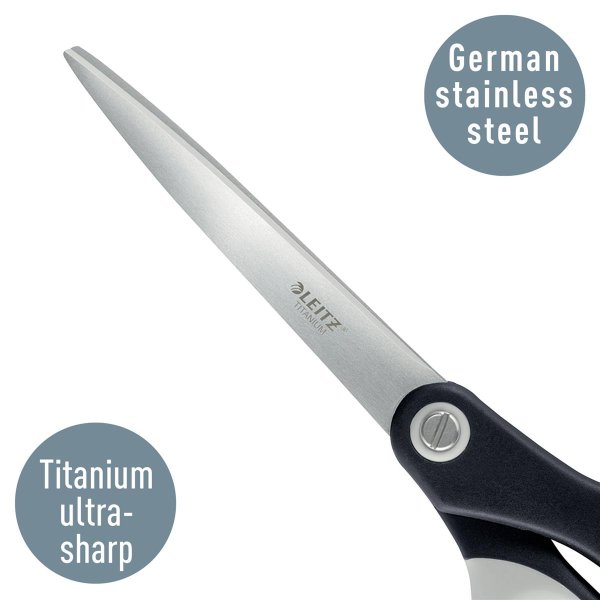 Leitz Universalschere Titanium 205mm Edelstahl, titanbeschichtet schwarz/weiß