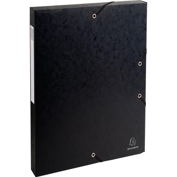 Exacompta Heftbox 25 x 32 cm (B x H) DIN A4 25mm Gummizugverschluss Colorspankarton schwarz