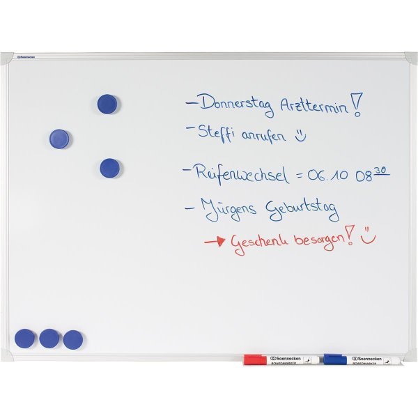 Soennecken Whiteboard Maße der Oberfläche: 150 x 100 cm (B x H) Tafel magnethaftend nicht beidseitig beschreibbar lackiert weiß