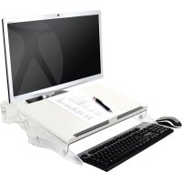 BakkerElkhuizen Konzepthalter FlexDesk 630 DIN A3 höhenverstellbar ohne Neigungsverstellung Acrylglas/Kunststoff transparent/weiß