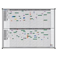 magnetoplan® Projektplanungstafel 121,5 x 91,5 cm (B x H) 87 x 23 mm (B x H) inkl. 1 Boardmarker, 1 OHP-Marker, 1 Datumsmagnet Aluminium alu