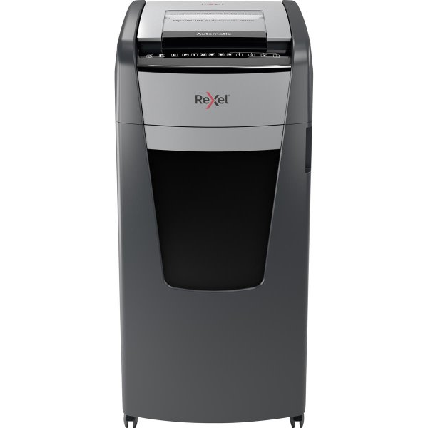 Rexel® Aktenvernichter Optimum AutoFeed+ 600X P-4 Papier, Heftklammern, Büroklammern, Kreditkarten Partikelschnitt schwarz