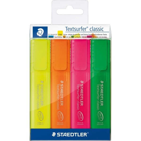 STAEDTLER Textmarker Textsurfer classic 364 P WP4 sort. 4St.