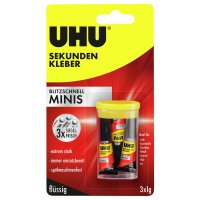 UHU® Sekundenkleber blitzschnell MINIS universell 3 x...