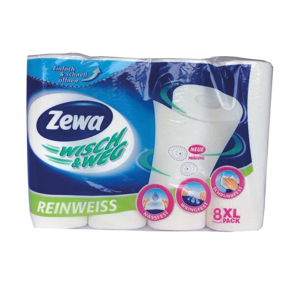 Zewa Küchenrolle Wisch und Weg 42837 2lg. weiß 8 Rl./Pack.