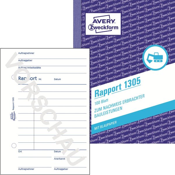 Avery Zweckform Rapport 1305 DIN A6 100Blatt