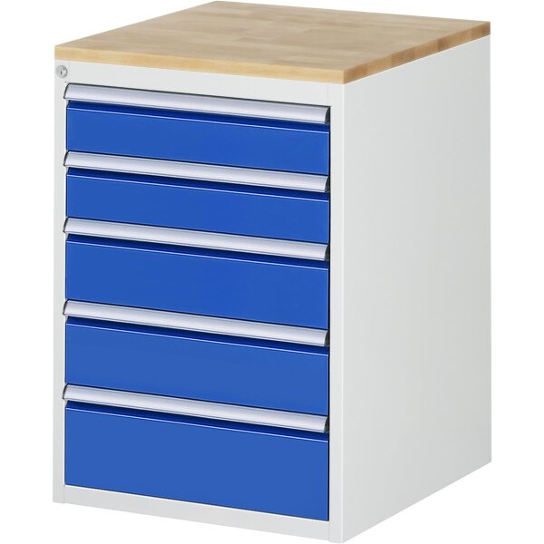 RAU Schubl.schrank 580x650x825mm B-Top-25mm 7xSchublade-TA l.gr/e.bl