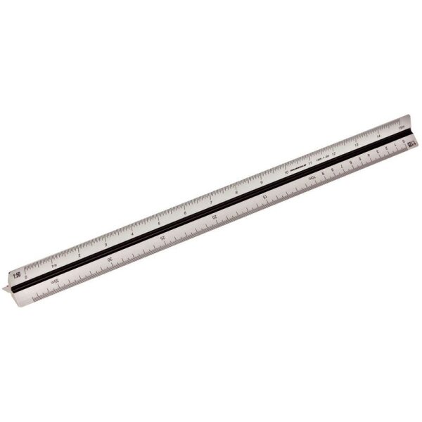 RUMOLD Dreikantmaßstab 20/25/50/75/100/125 30cm Aluminium silber
