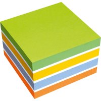 Soennecken Haftnotizwürfel Farbmix Brilliant 75 x 75 mm (B x H) gelb, blau, weiß, pink 450 Bl. (Farbe)