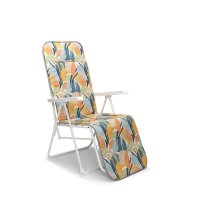 barths Campingliege Chiemsee 58 x 108 x 75 cm (B x H x T) max. Gewicht des Nutzers: 120kg Polycotton weiß/blau (Farbe des Bezuges)