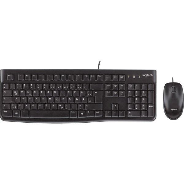Logitech Tastatur-Maus-Set MK120 QWERTZ USB-A 1,8m schwarz