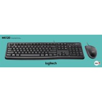 Logitech Tastatur-Maus-Set MK120 920-002540 corded schwarz