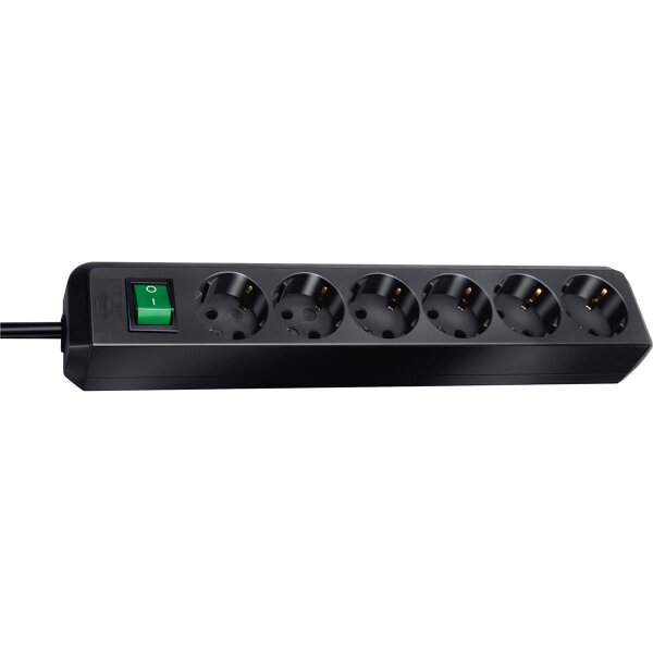 brennenstuhl Steckdosenleiste Eco- Line 1159500015 Schalter 6fach sw