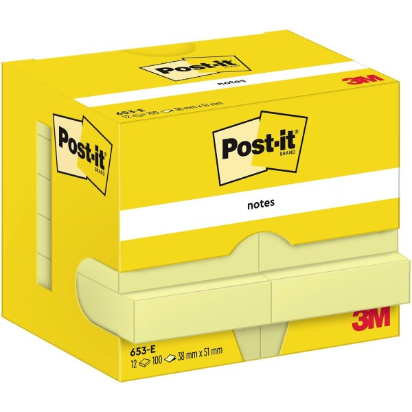 Post-it Haftnotiz 653-E 38x51mm 100Bl ge 12St