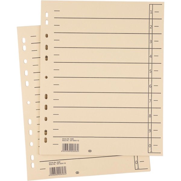 Soennecken Trennblatt oeco DIN A4 Recyclingkarton chamois 100 St./Pack.