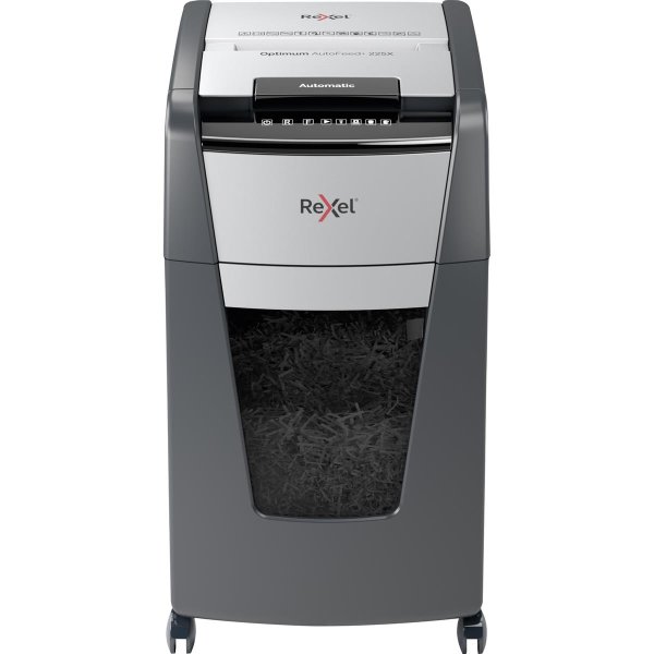 Rexel® Aktenvernichter Optimum AutoFeed+ 225X P-4 Papier, Heftklammern, Büroklammern, Kreditkarten Partikelschnitt schwarz