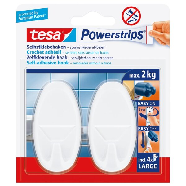 tesa Klebehaken Powerstrips 58013-00049 oval ws 2 St./Pack.
