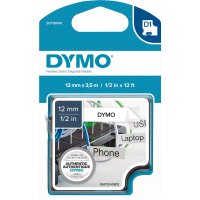 DYMO® Schriftbandkassette 12 mm x 3,5 m (B x L) weiß schwarz