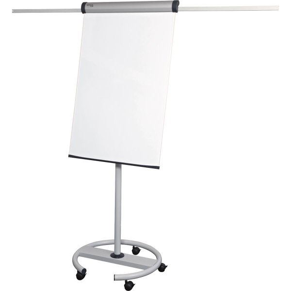 MAUL Mobiles Flipchart MAULstandard mit Ablageschale Sternfuß mit 5 Rollen Stahl silber